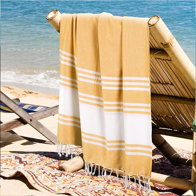 Goroly Home Cotton Turkish Peshtemal Beach Towel, Extra Large, Thin Quick Dry - Image 4