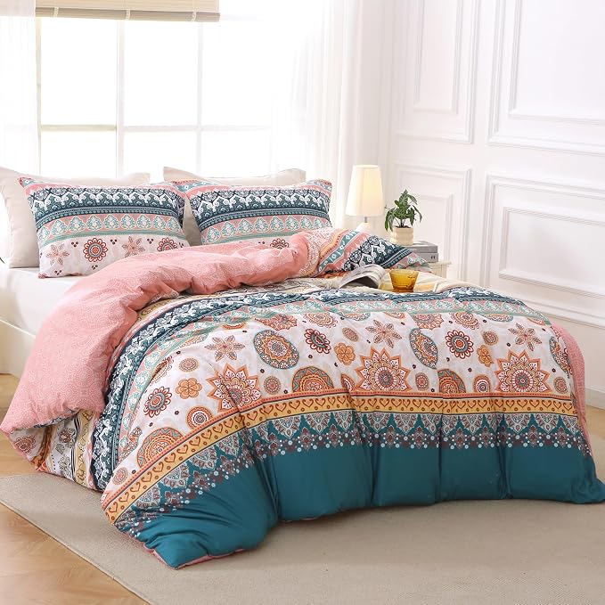 MUXHOMO Duvet Cover Full Size Floral Duvet Cover Set - Image 3