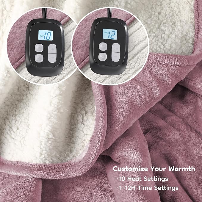LaffyLo Electric Heated Blanket Queen Size 84 x 90, Dual Control, Fast Heating - Image 8