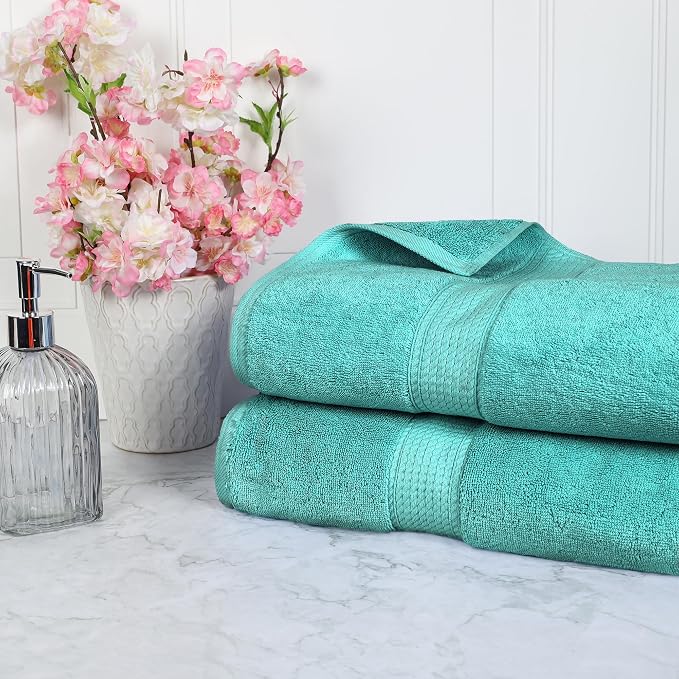SUPERIOR Egyptian Cotton Pile Bath Sheet Set of 2, Ultra Soft Luxury Towels by SUPERIOR