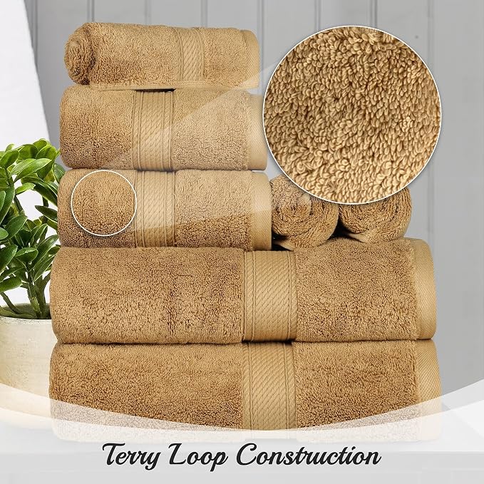 SUPERIOR Egyptian Cotton Pile Bath Sheet Set of 2, Ultra Soft Luxury Towels - Image 3