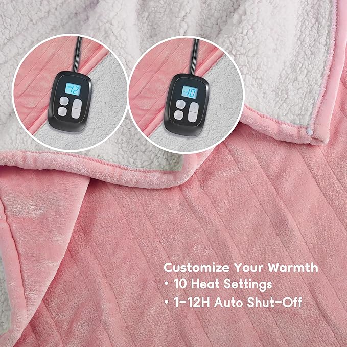 LaffyLo Electric Heated Blanket King Size 90 x 100, Dual Control, Fast Heating - Image 4
