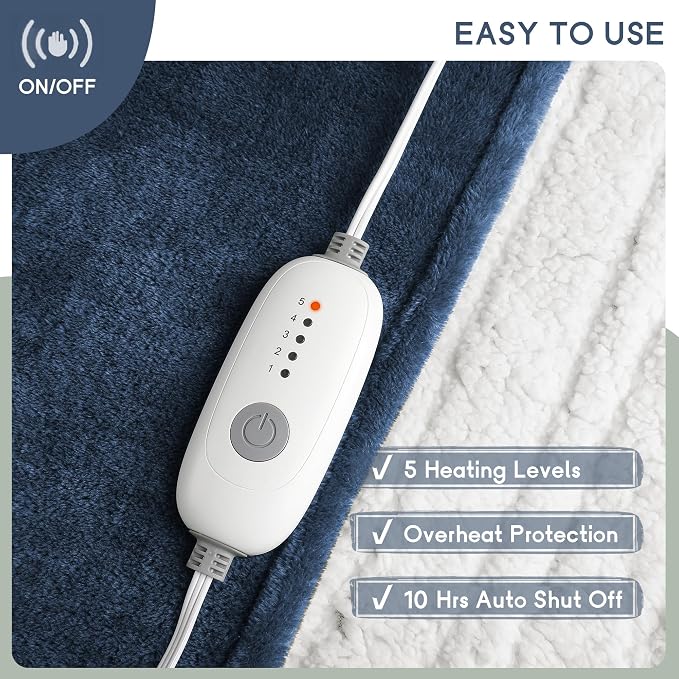 Heated Blanket Electric Blanket Full Size 72''x84'' - Image 5