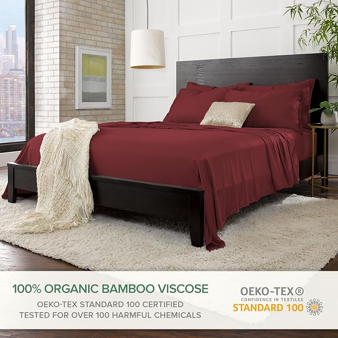 Pure Bamboo Full Sheets, Genuine 100% Organic Viscose Derived from Bamboo Bed - Image 2