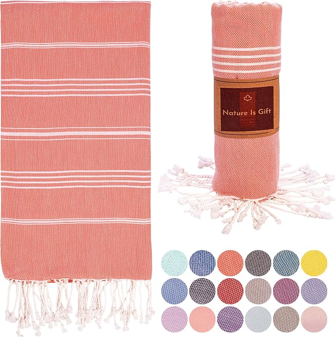 Beach Towel 100% Cotton Turkish Beach Towel Adult 38x70 Inch Pre-washed by NatureIsGift