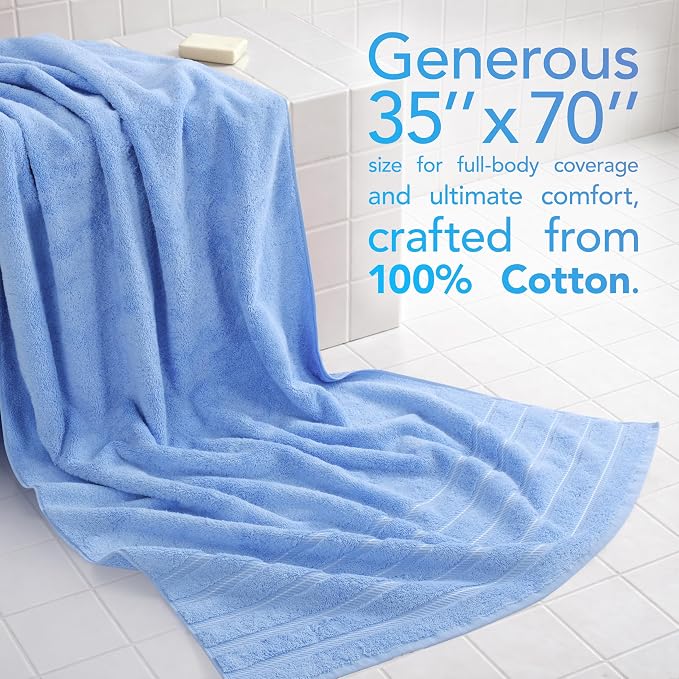 American Soft Linen 35x70 Jumbo Large Bath Towel, 600 GSM 100% Cotton Turkish - Image 2