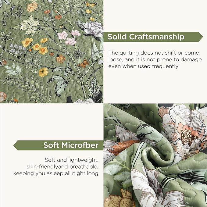 Litanika Floral Green Quilt California King Size - Image 6