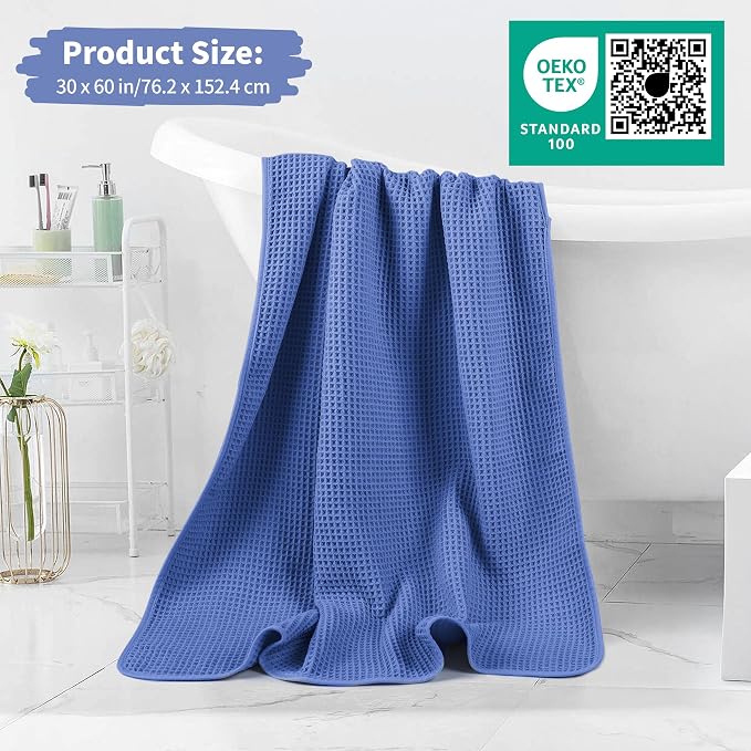 MICROFI New Microfiber Waffle Bath Towels, 2 Pieces, Fast Drying, Lint Free 430 - Image 5