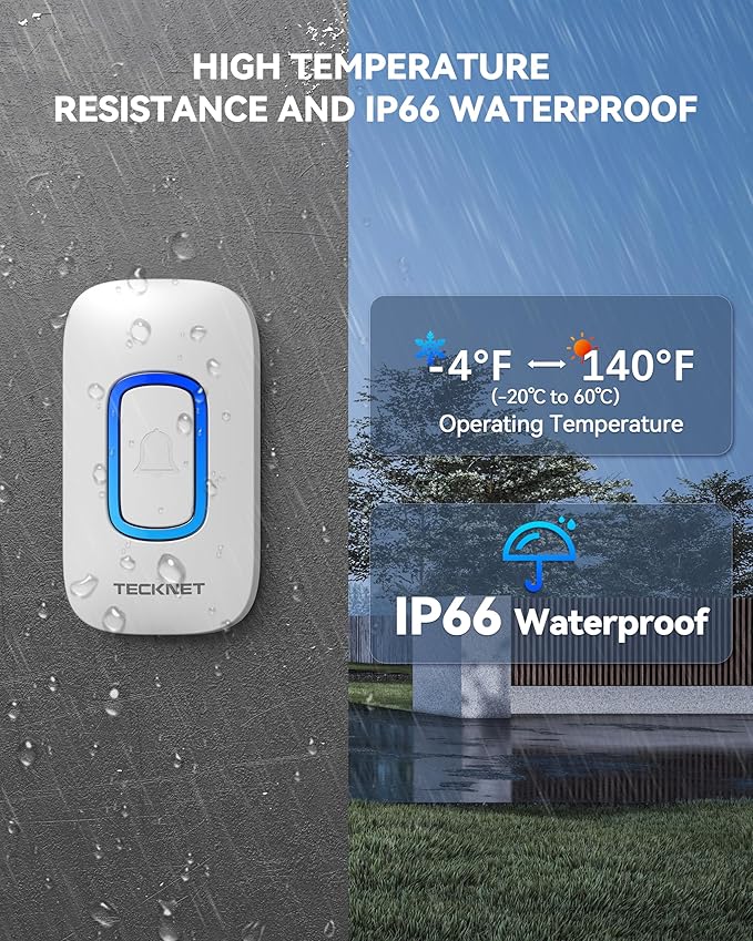 TECKNET Longest 1300 Feet Wireless Doorbell - Image 7