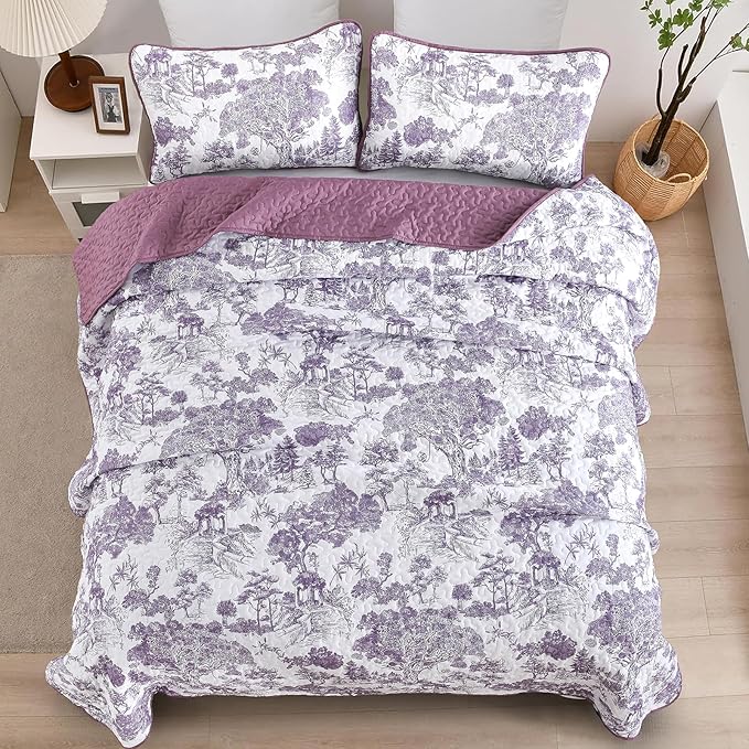 WONGS BEDDING Botanical Quilt Set Queen Size - Image 5