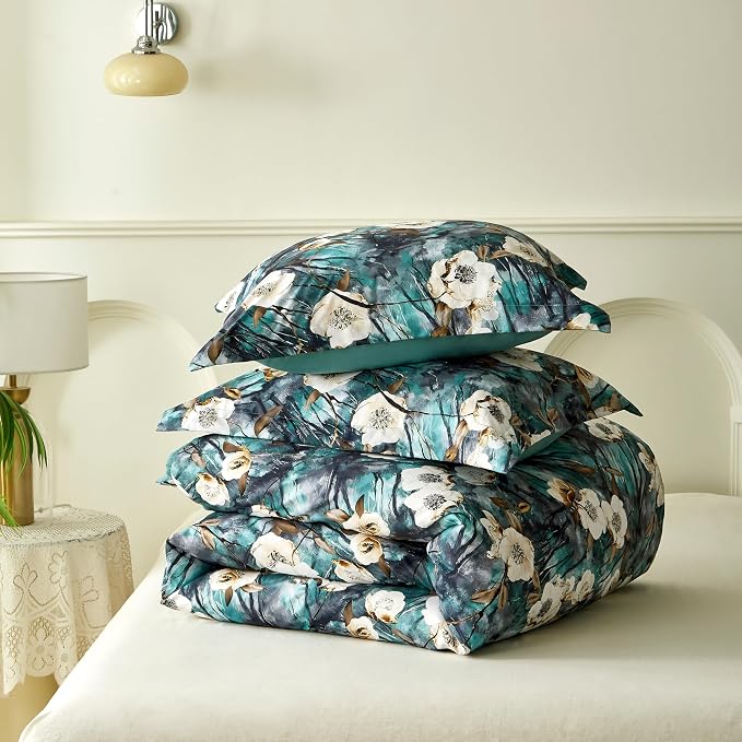 Cupocupa Duvet Cover Queen Size Set Boho Floral Pattern Queen Duvet Cover Set - Image 6