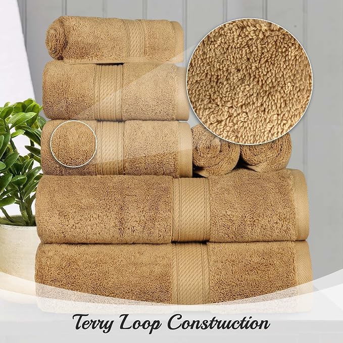 Superior Egyptian Cotton Pile Bath Towel Set of 4, Ultra Soft Luxury Towels - Image 3