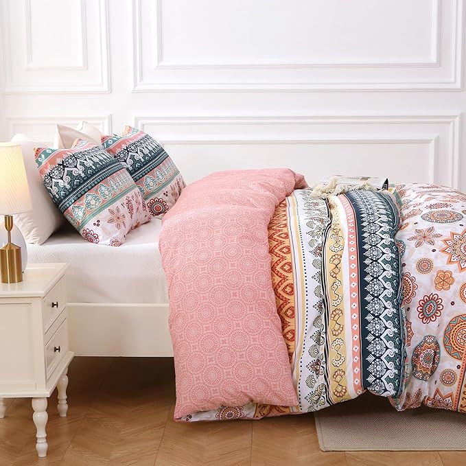 MUXHOMO Duvet Cover Queen Size Floral Duvet Cover Set - Image 4