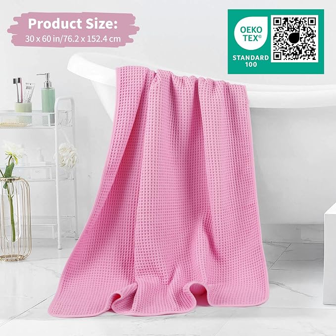MICROFI New Microfiber Waffle Bath Towels, 2 Pieces, Fast Drying, Lint Free 430 - Image 5