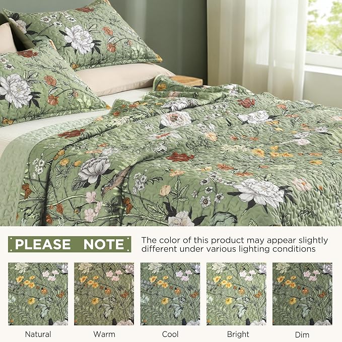 Litanika Floral Green Quilt Queen Size - Image 7