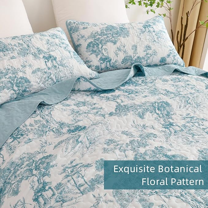 WONGS BEDDING Botanical Quilt Set King Size - Image 4