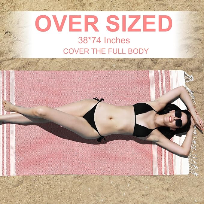 Genovega 6 Packs Oversized Turkish Beach Towels Set Bulk 74"x38" Extra Large - Image 4