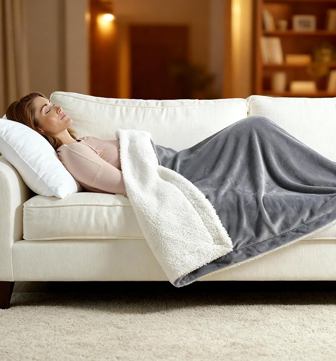 GENIANI Heated Blanket Electric Throw 50"x60" – Safe Electric Heating Blanket - Image 4
