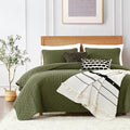 ROARINGWILD Olive Green Cloud Queen Size Quilt Bedding Sets by ROARINGWILD