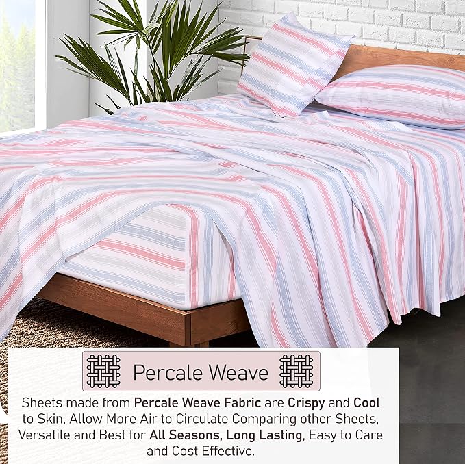 RUVANTI 100% Cotton Sheets – King Size Percale Bedding, Cooling & Breathable - Image 3