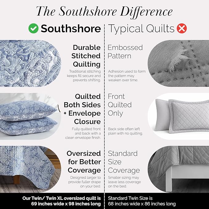 Southshore Fine Living, Inc. Twin XL Quilt Bedding Set, Dorm Bedding Essentials - Image 4