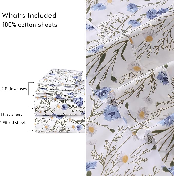 RUVANTI 100% Cotton Sheets – Full Size Percale Bedding, Cooling & Breathable - Image 9