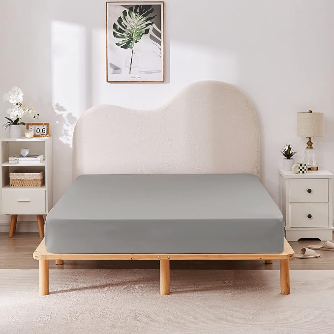 HBHLFZ Queen Fitted Sheet Only, Soft Breathable Bottom Sheet - Image 6