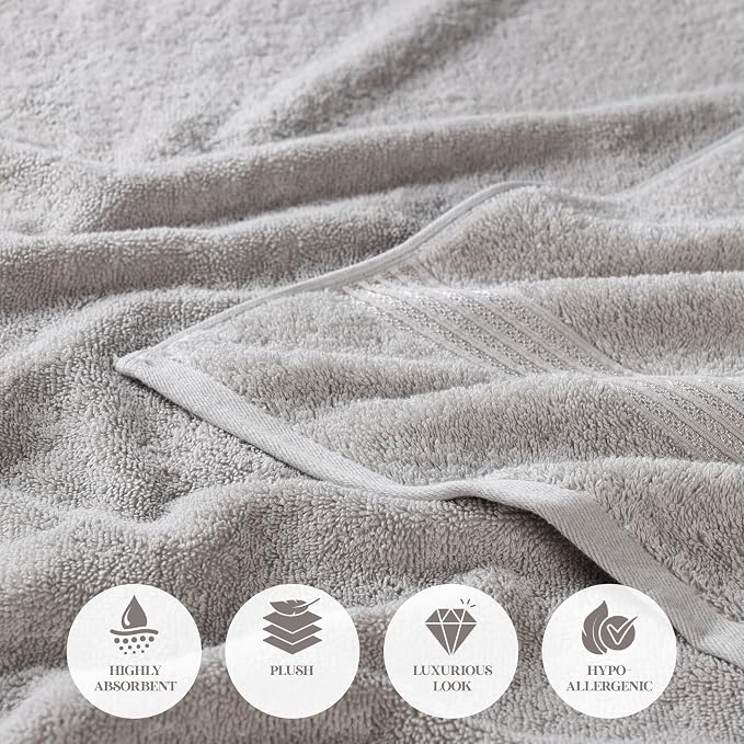 Superior Egyptian Cotton 2-Piece Bath Sheet Towel Set, Oversized Body Towels - Image 8