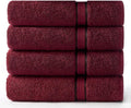 Cotton Craft Ultra Soft 4 Pack Oversized Extra Large Bath Towels 30x54 Burgundy by COTTONCRAFT