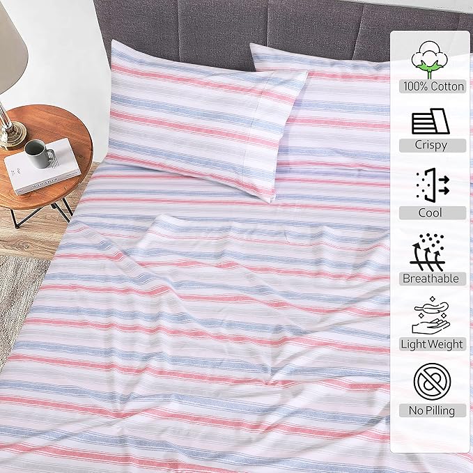 RUVANTI 100% Cotton Sheets – California King Percale Bedding, Cooling & - Image 2