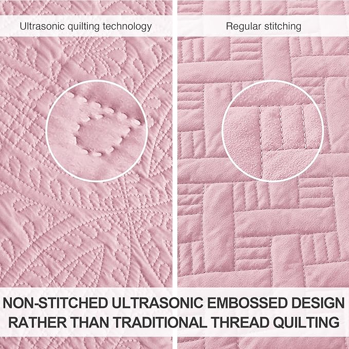 Love's cabin Quilts for Full Bed Pink Bedspreads Bedding Set - Image 3