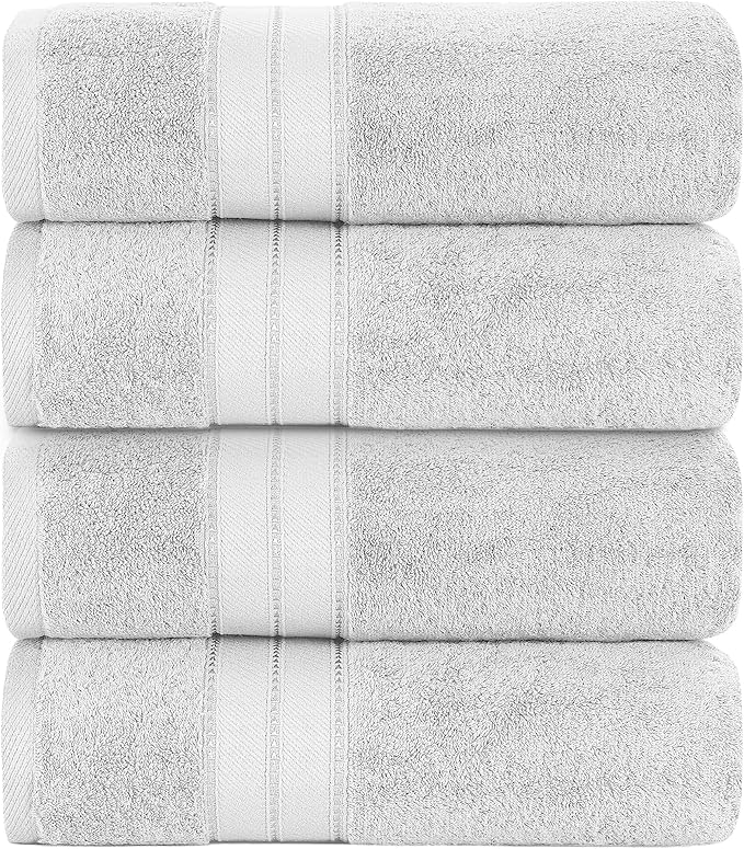 Modern Threads 4-Pack SpunLoft Bath Sheet Grey 35x66 - Image 2