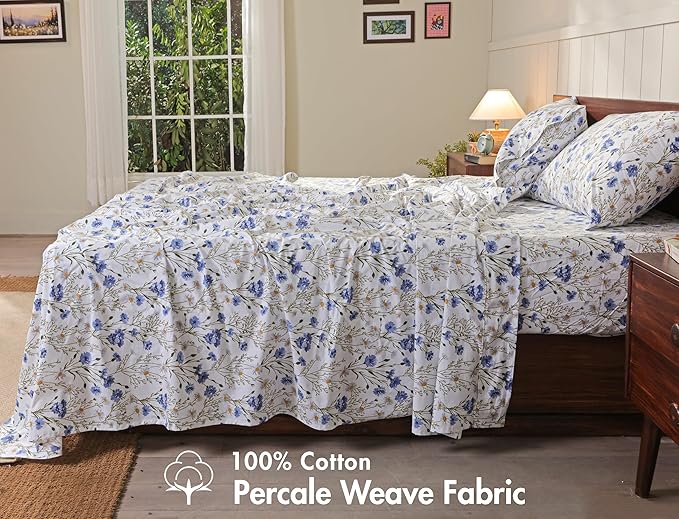 RUVANTI 100% Cotton Sheets – King Size Percale Bedding, Cooling & Breathable - Image 2