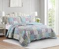 Brilliant Sunshine Lilac Rose Toile Quilt Set, 3-Piece Bedding Sets, by BrilliantSunshine