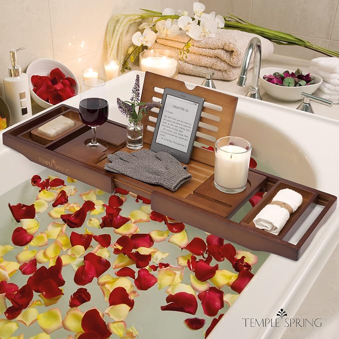 Temple Spring Bamboo Bathtub Tray Caddy - Image 7