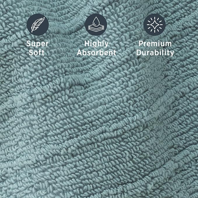Welhome James 100% Cotton Textured Stripe Towel Set - Image 5