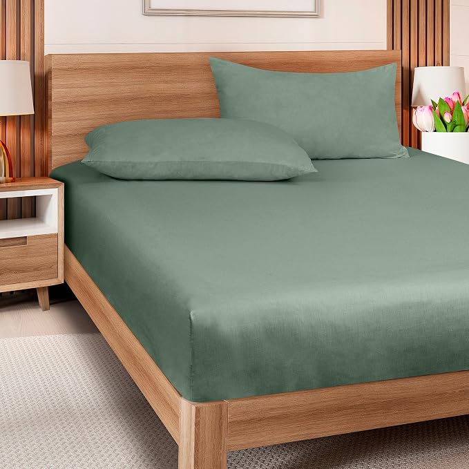 ROYALE LINENS 300 Thread Count 100% Long Staple Combed Cotton Fitted Sheet Queen - Image 8