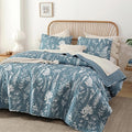 JANZAA Quilts Queen Size Bed Spread Botanical 3 Pieces Quilts Queen Size Sets by JANZAA