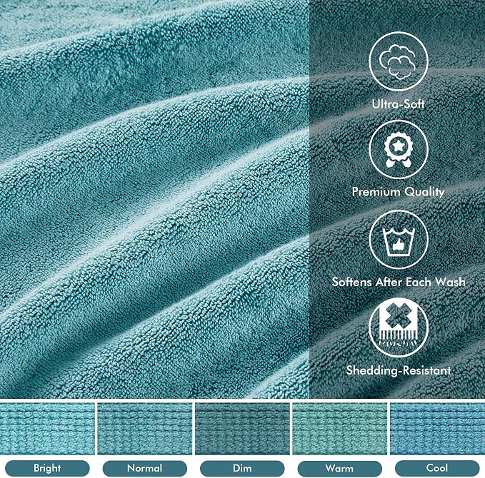 Madison Park 800GSM Bath Sheet Towel Oversized 34" x 68" 2 Pack 100% Cotton - Image 3