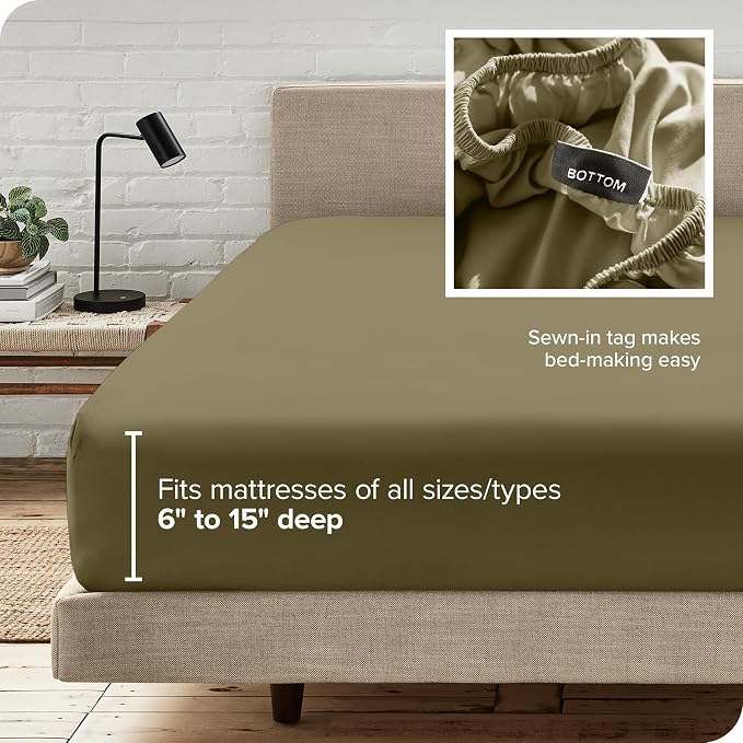 Bare Home Fitted Bottom Sheet Queen Size - Image 6