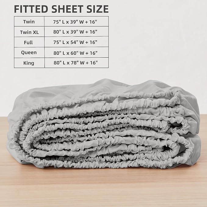 HBHLFZ Full Fitted Sheet Only, Soft Breathable Bottom Sheet - Image 2