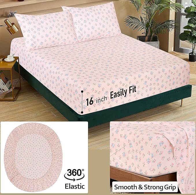 RUVANTI 100% Cotton Sheets – Full Size Percale Bedding, Cooling & Breathable - Image 5