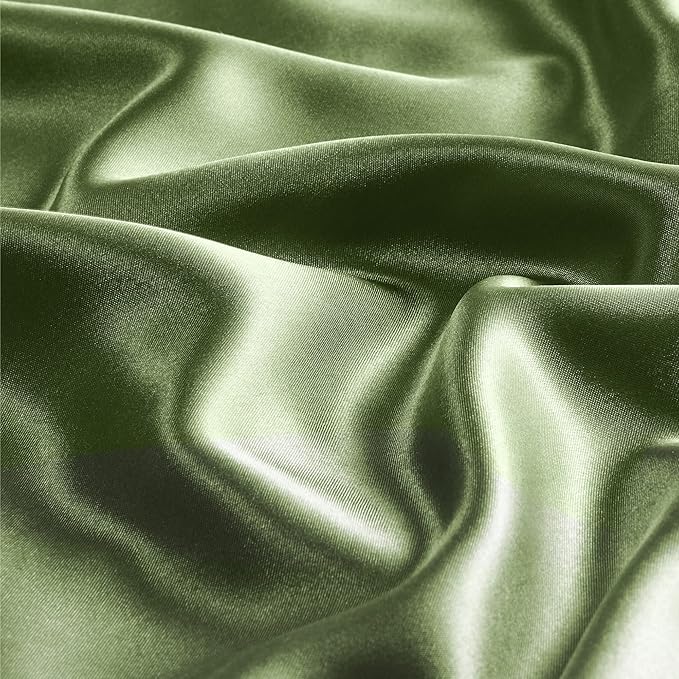 BEDELITE Satin Pillowcase with Zipper 2 Pack, Cedar Green Pillow Cases Standard - Image 3
