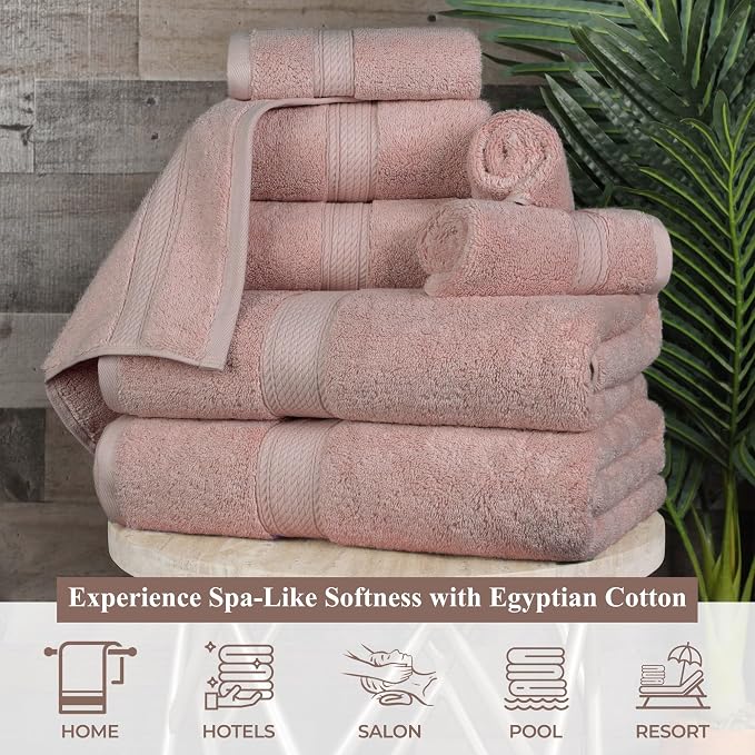 Superior Egyptian Cotton Pile Bath Towels, Ultra Soft Luxury Towel, Thick Plush - Image 4