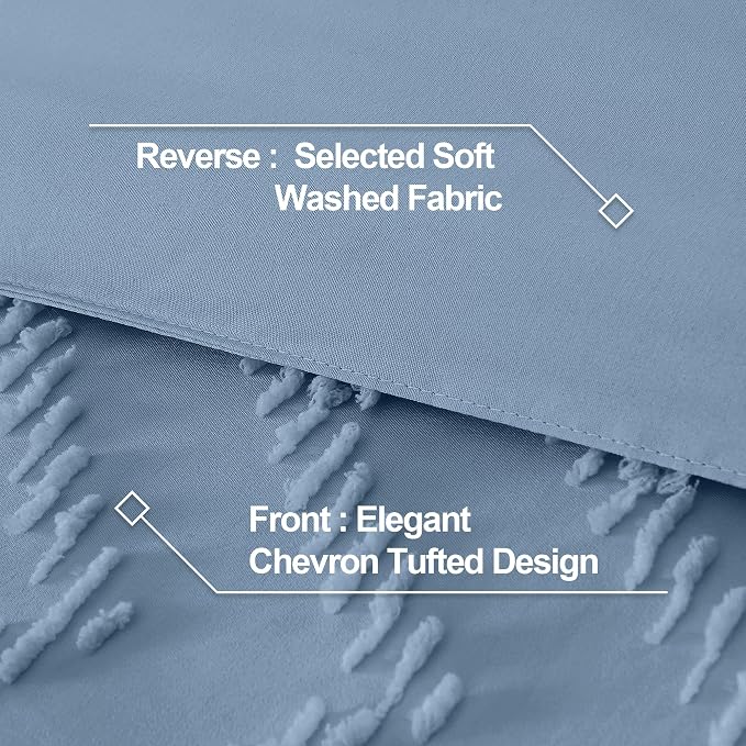 Andency Greyish Blue Twin/Twin XL Comforter Set, Twin Bed Comforter - Image 8