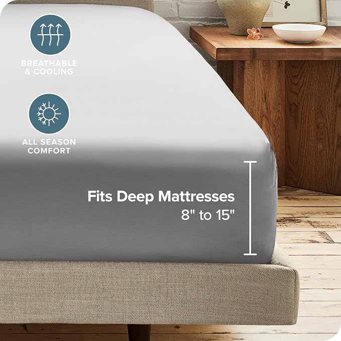 Bare Home 2-Pack Fitted Bottom Sheets California King - Image 4