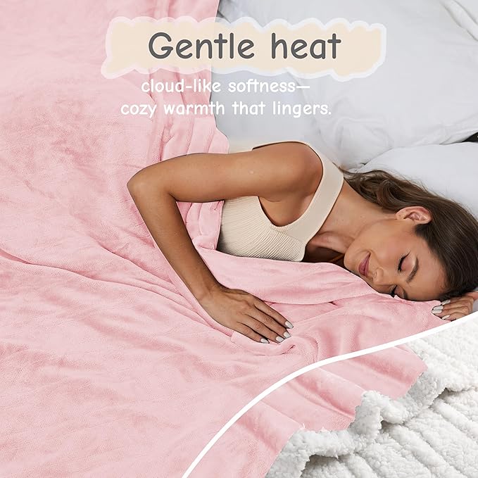 Electric Heated Blanket Full Size 72"x84", Soft Flannel - Image 3