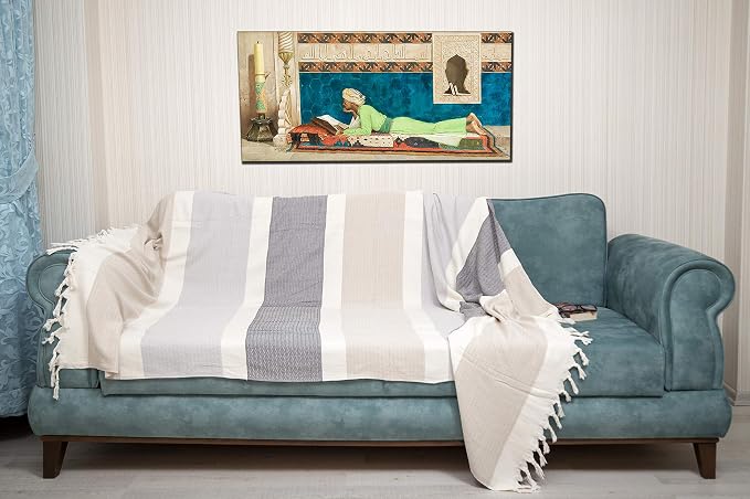 Bersuse 100% Cotton Aspendos XL Throw Blanket - Image 3