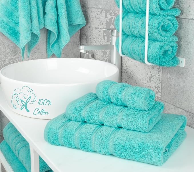 American Soft Linen Premium 3 Piece Towel Set, 1 Bath Towel 1 Hand Towel 1 - Image 2