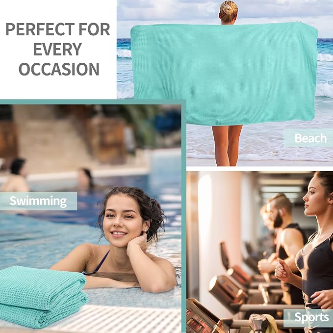 MICROFI Microfiber Waffle Bath Towels, 4 Pieces, Fast Drying, Lint Free 430 GSM - Image 7